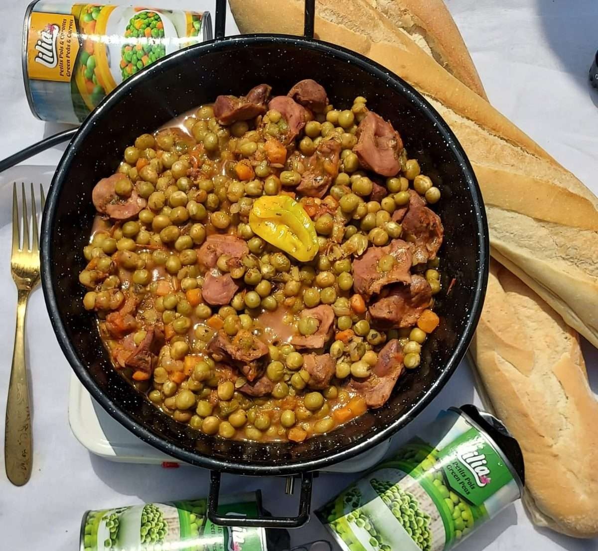 Plat de Petit Pois aux Gésiers