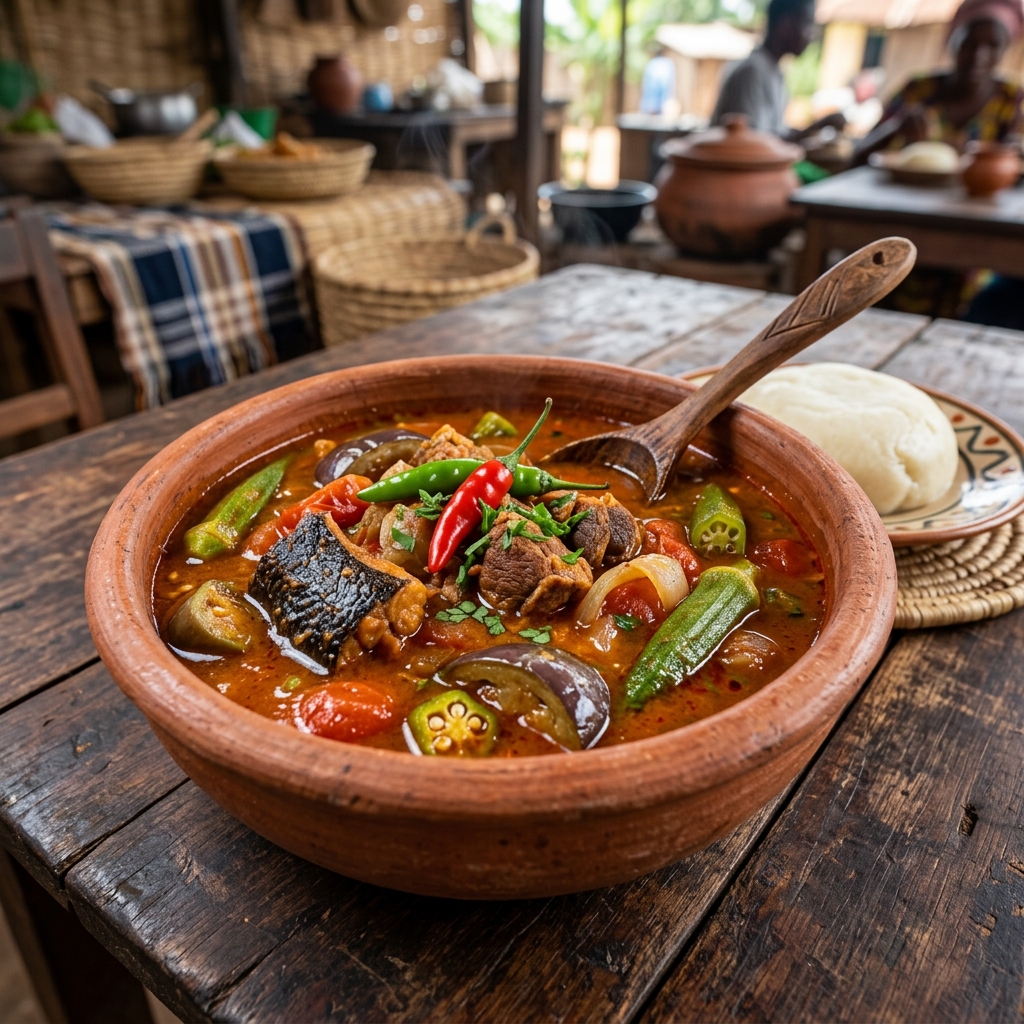 Plat de Gouagouassou + Viande de brousse